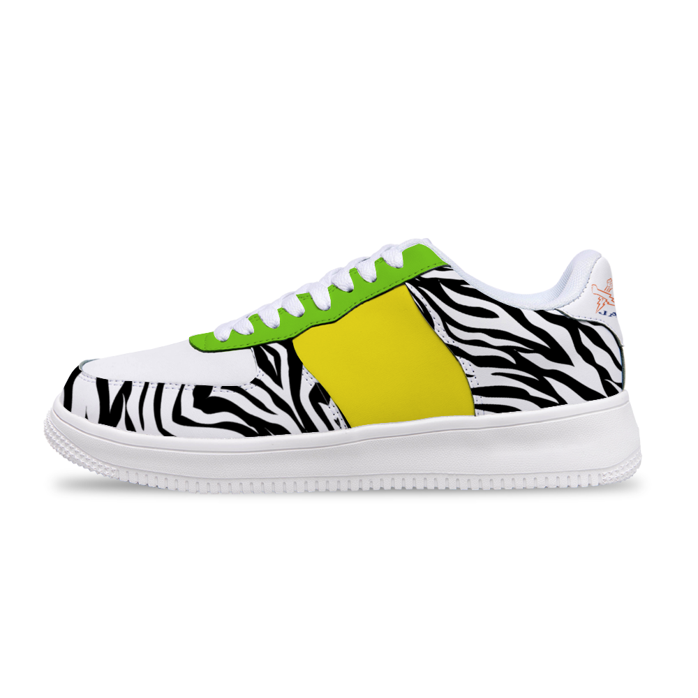 Zebra Print Lemon & Lime Unisex Leisure Sports Shoes