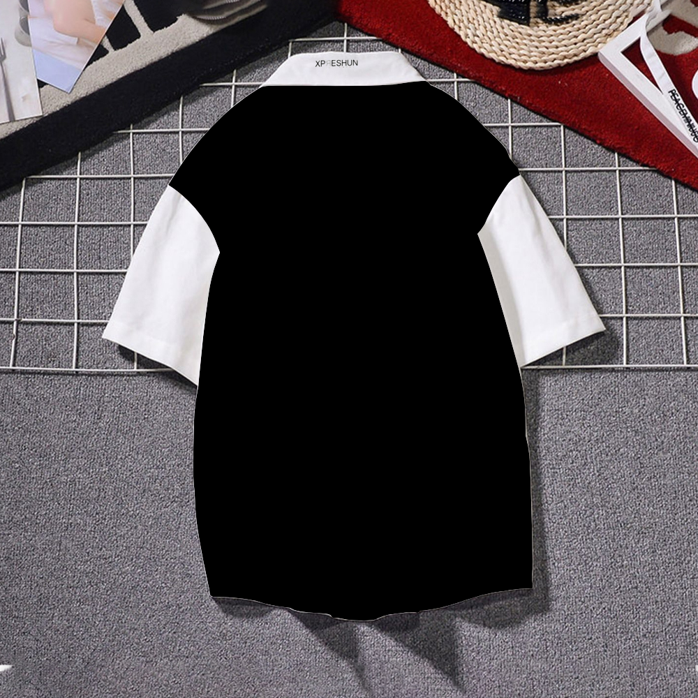 Circle x's 3 Color Blocked Short Sleeve Shirt