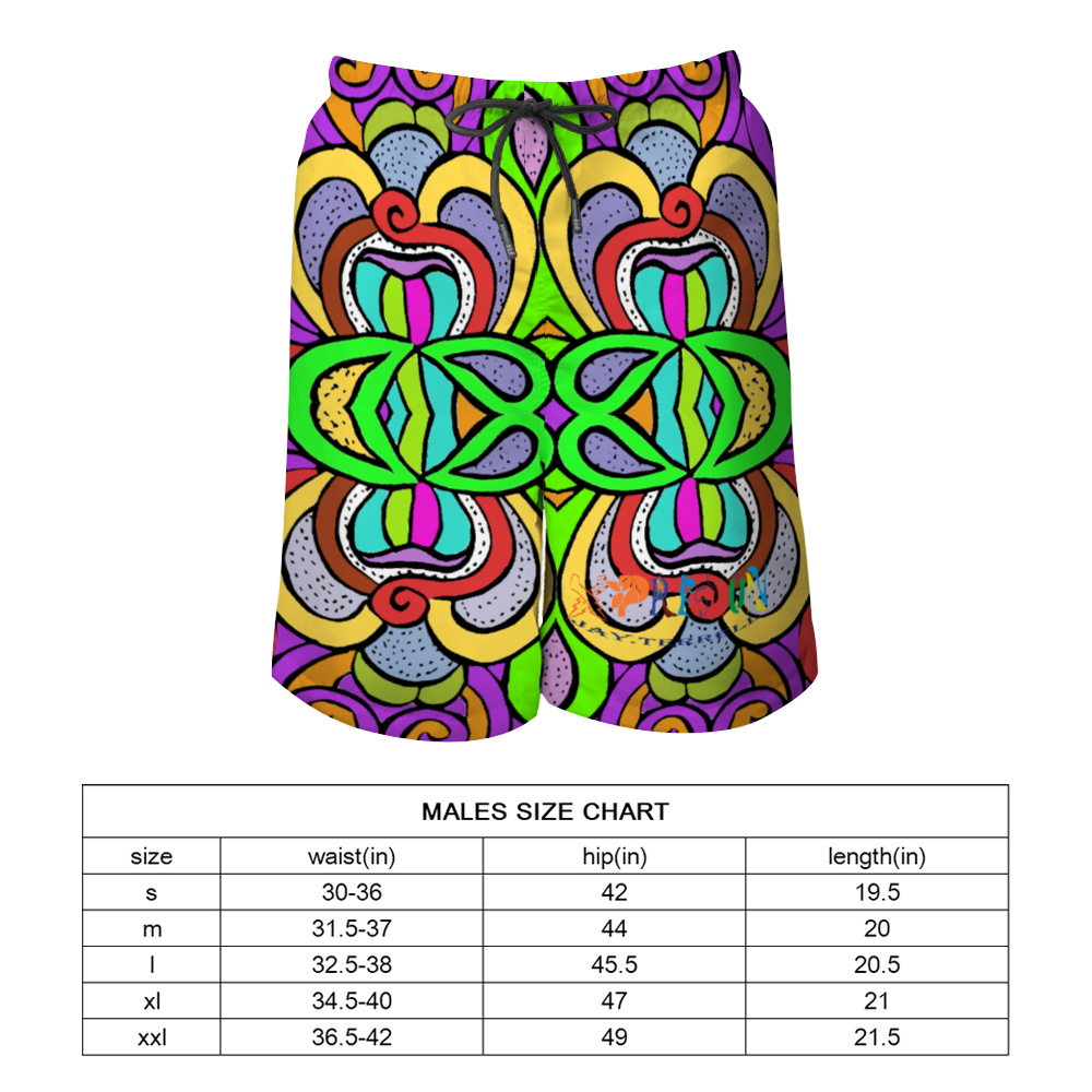 Custom All Over Print Men's Quick Drying Swim Trunks Beach Shorts with Mesh Lining