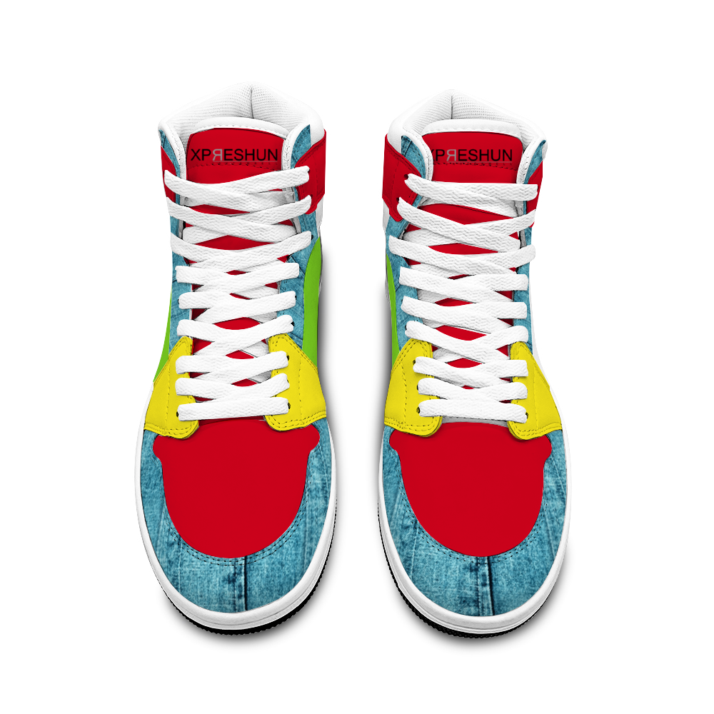 Denim Color Blocked Unisex Basketball Sports Shoe