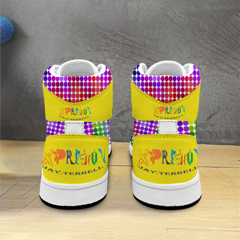 Xpreshun Rainbow Dotted Custom Unisex Basketball Shoe