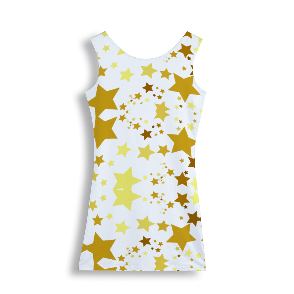 Xpreshun Stars in White Crew Neck Tank Dress