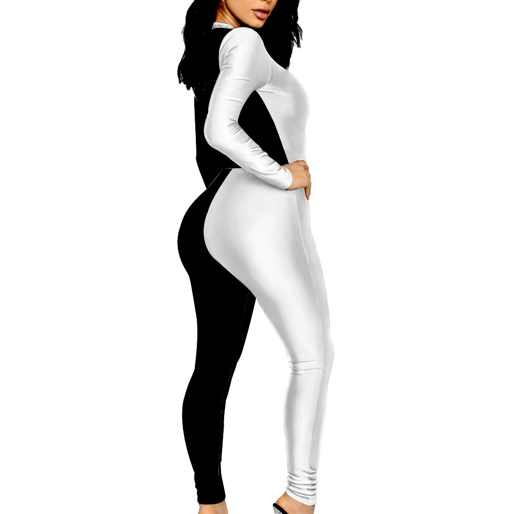 Xpreshun's Sexy Front Zip Long Sleeve Bodysuit