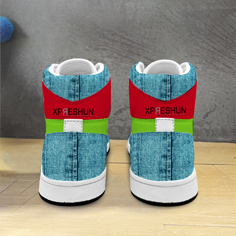 Denim Color Blocked Unisex Basketball Sports Shoe
