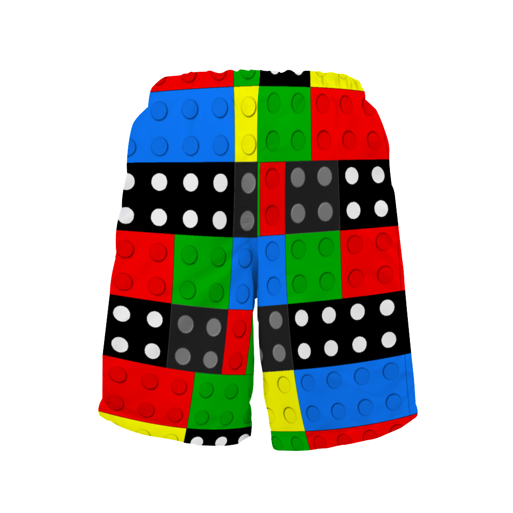 Xpreshun Lego Blocks Quick Drying Swim Trunks Beach Shorts with Mesh Lining