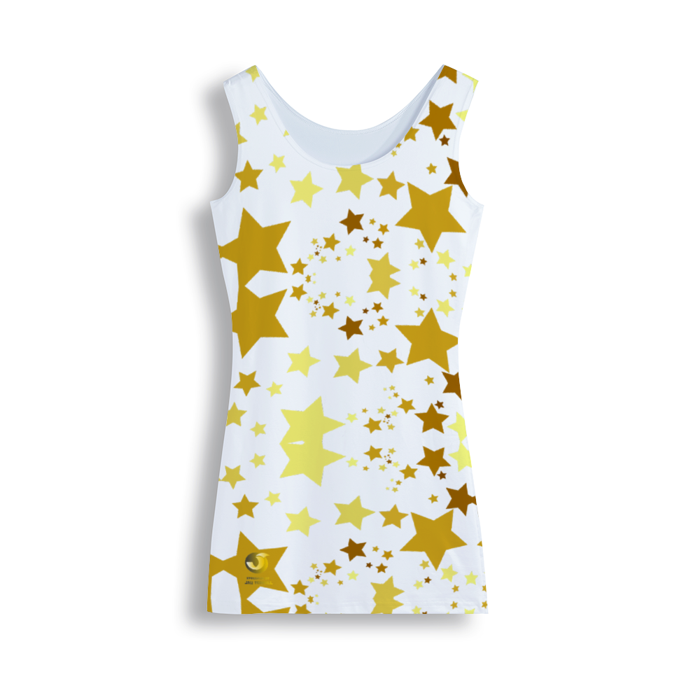 Xpreshun Stars in White Crew Neck Tank Dress