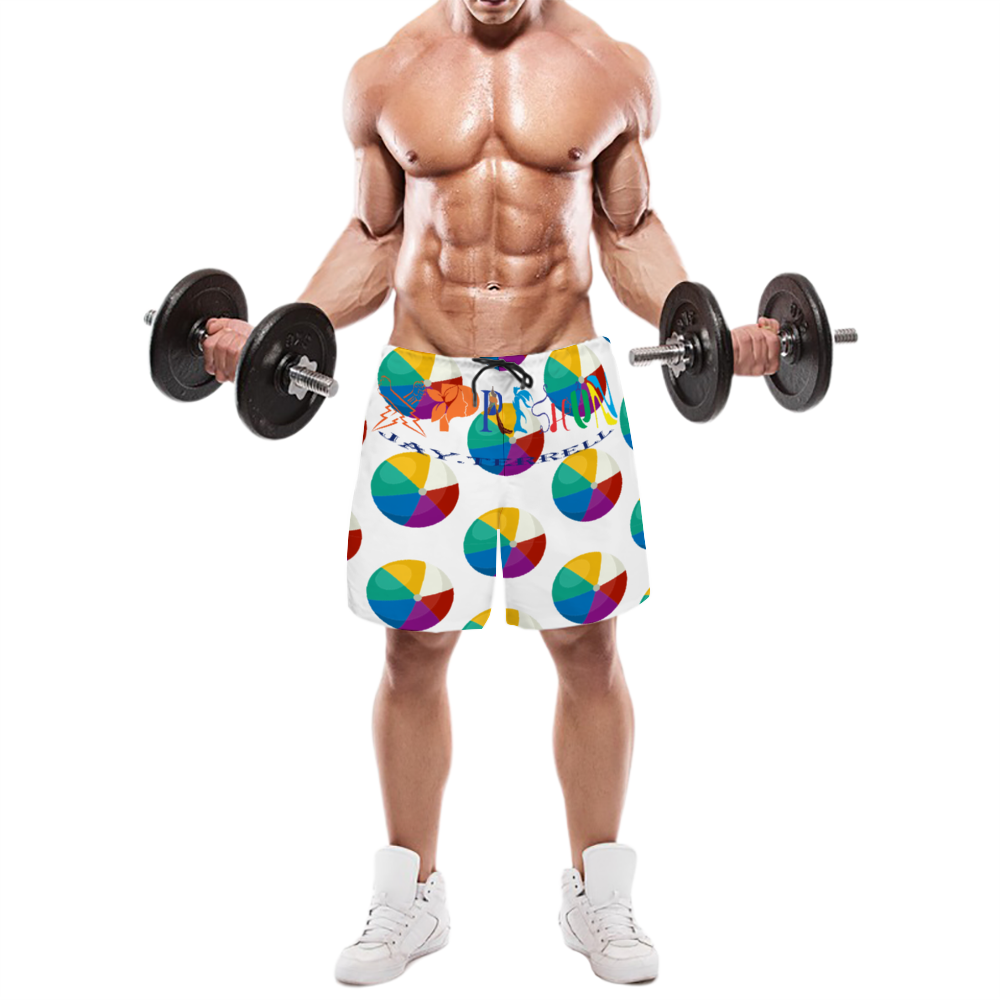 Xpreshun's Beach Balls Men's Quick Drying Swim Trunks Beach Shorts with Mesh Lining