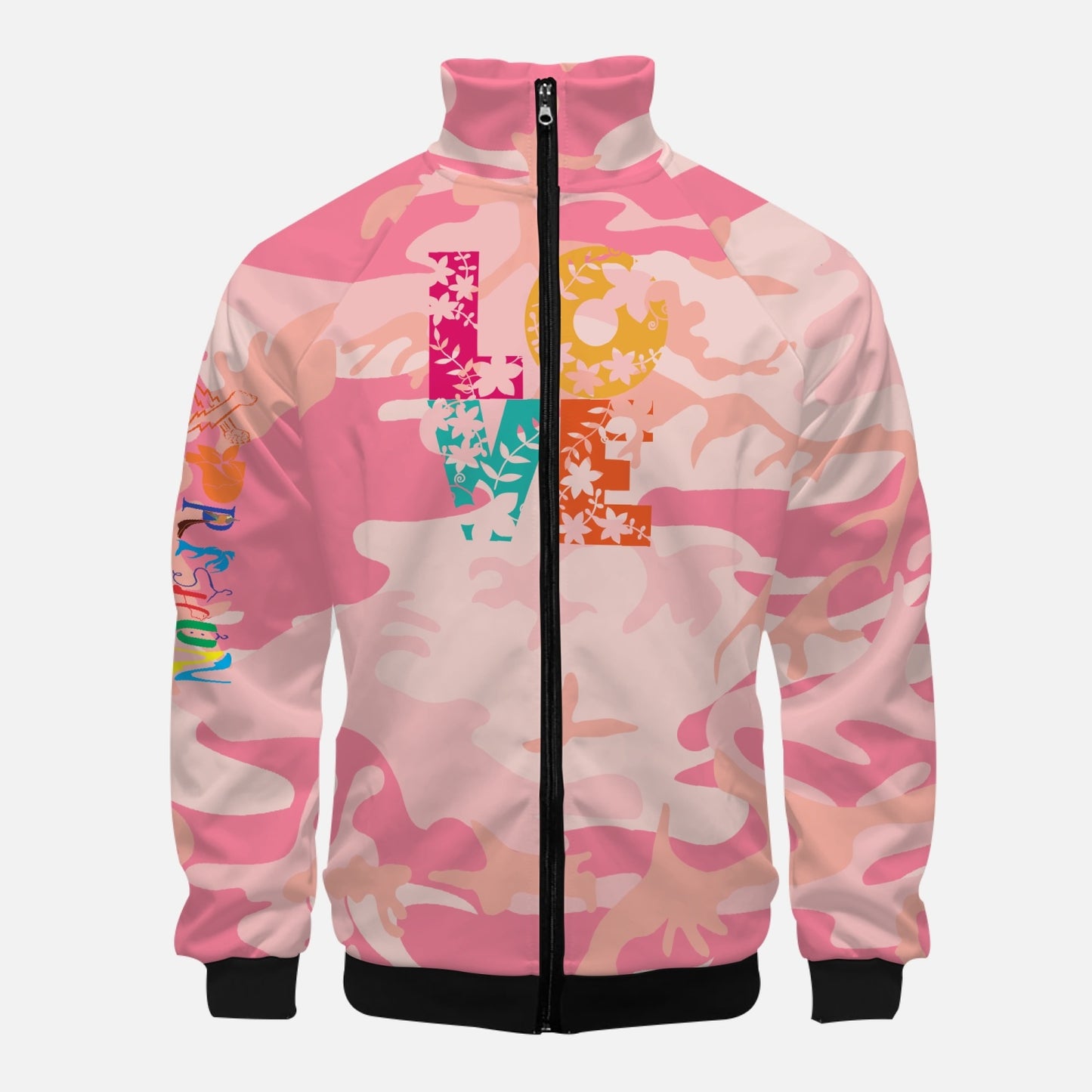 Xpreshun Love Stand Collar Zipper-up Hoodie
