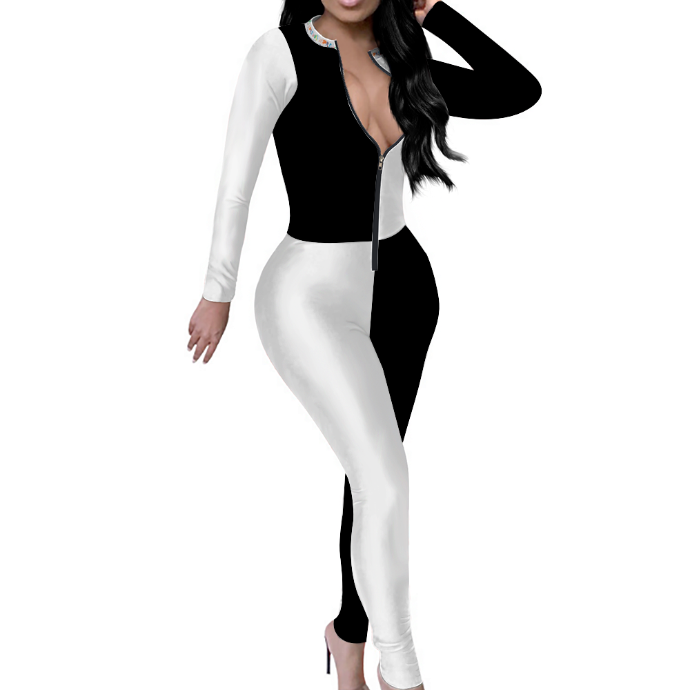 Xpreshun's Sexy Front Zip Long Sleeve Bodysuit