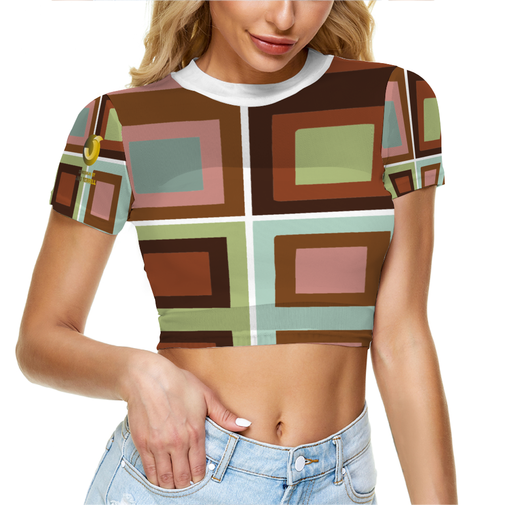 Xpreshun 4-Squared Sheer Tee Mesh Crop Top See Through