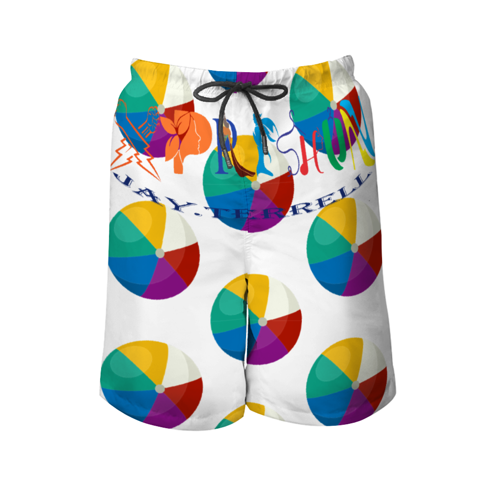 Xpreshun's Beach Balls Men's Quick Drying Swim Trunks Beach Shorts with Mesh Lining