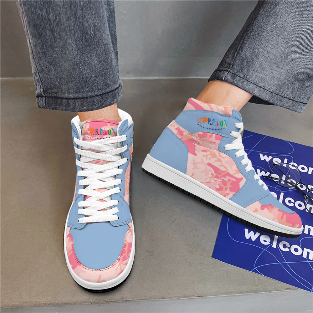 Xpreshun Pink Camo Custom Unisex Basketball Shoe