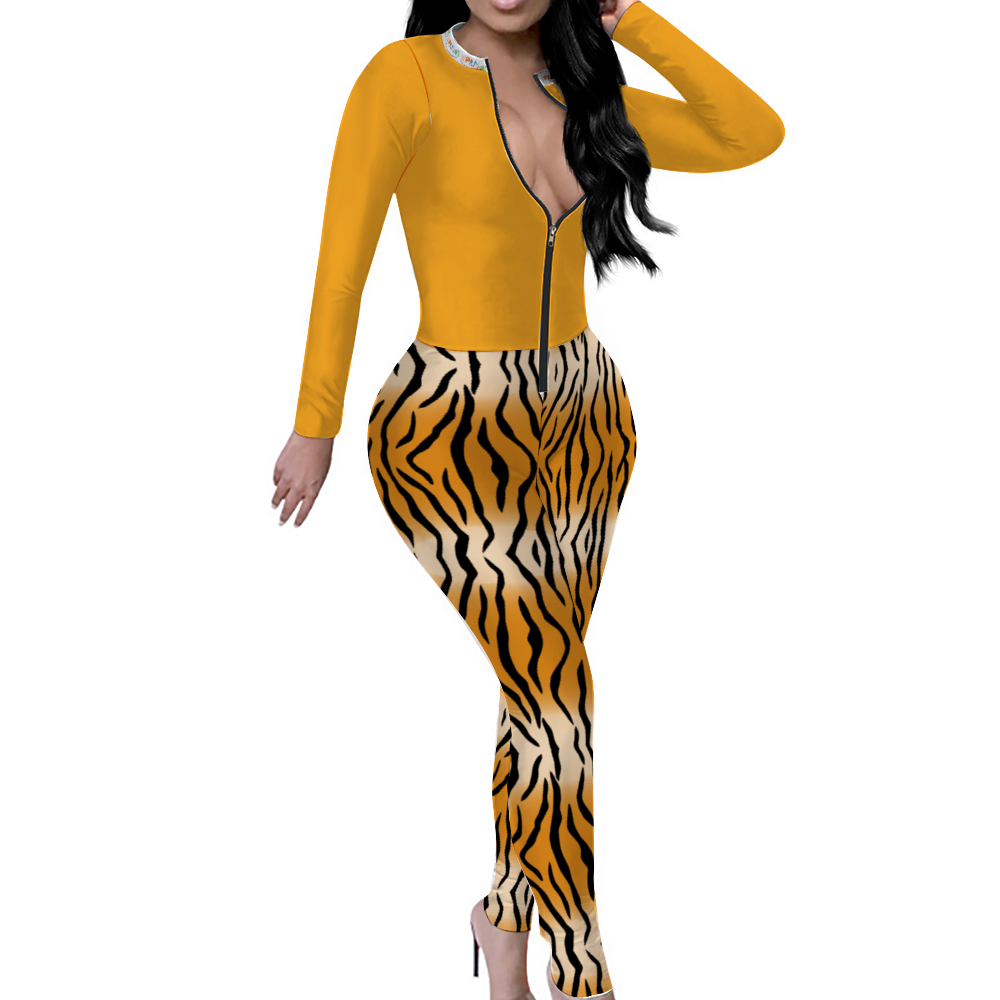 Xpreshun's Sexy Front Zip Long Sleeve Bodysuit