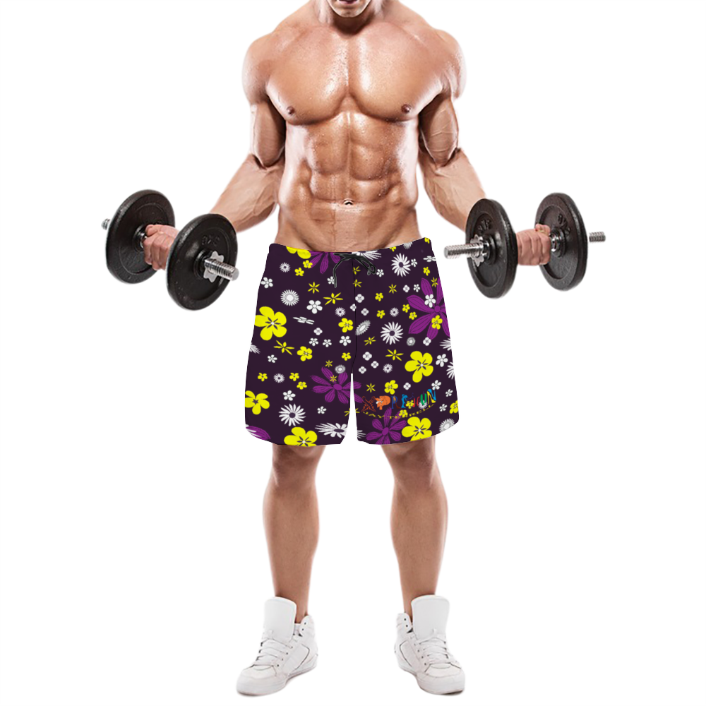Xpreshun Wild Flower Quick Drying Swim Trunks Beach Shorts with Mesh Lining