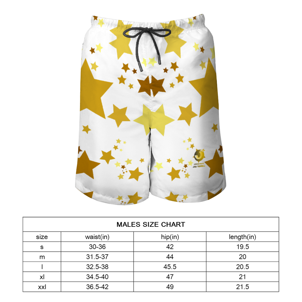 Xpreshun Stars Quick Drying Swim Trunks Beach Shorts with Mesh Lining