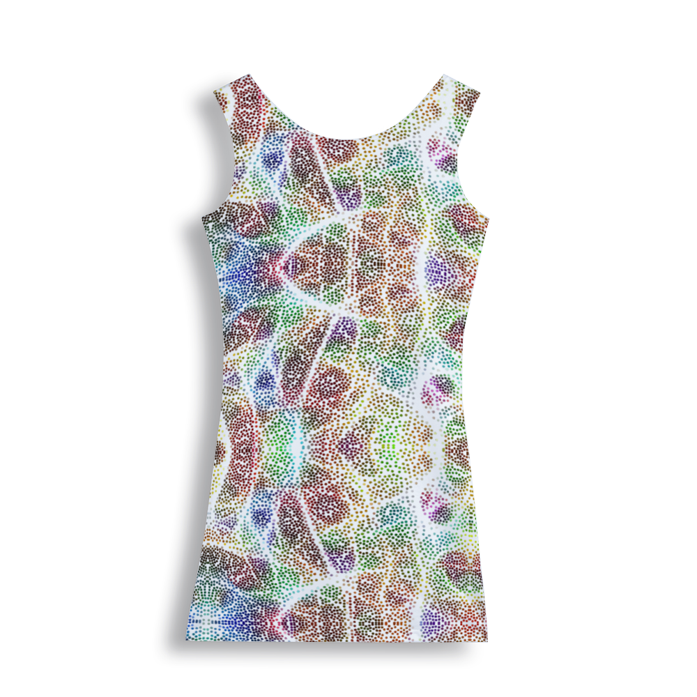 Xpreshun Dotted Rainbow Crew Neck Tank Dress
