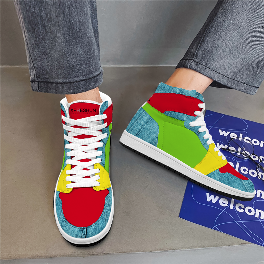 Denim Color Blocked Unisex Basketball Sports Shoe
