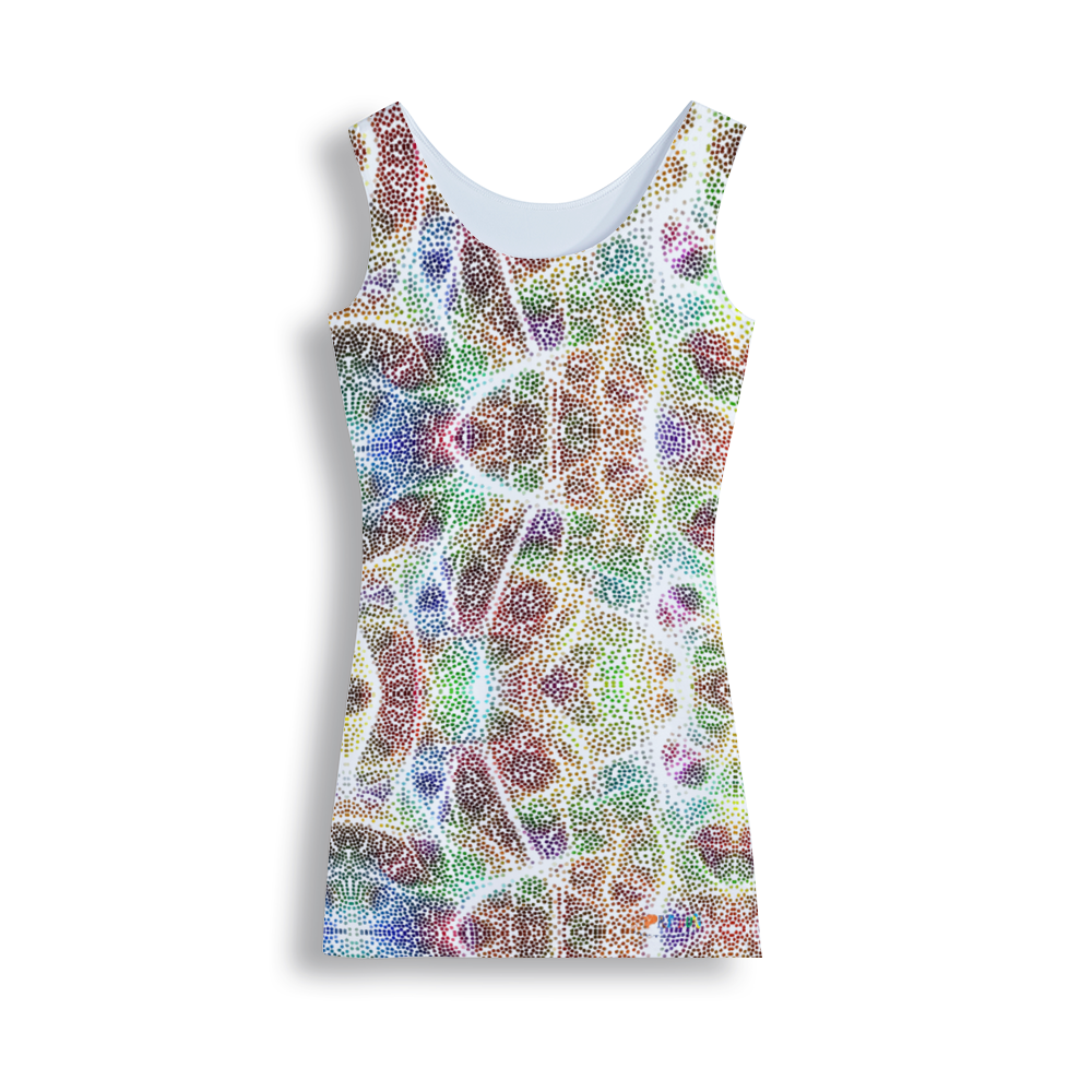 Xpreshun Dotted Rainbow Crew Neck Tank Dress