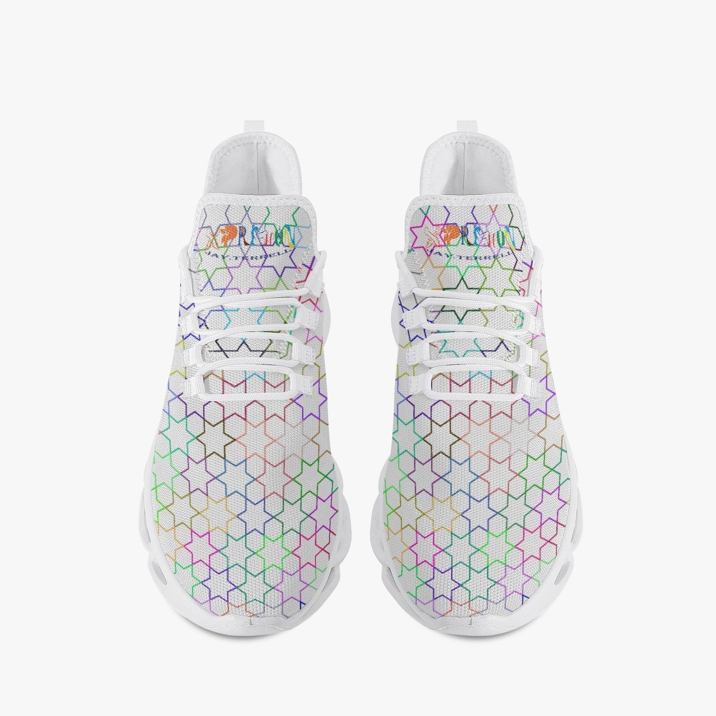 A Star Xpreshun Bounce Mesh Knit Sneakers - White - Xpreshun Fashions