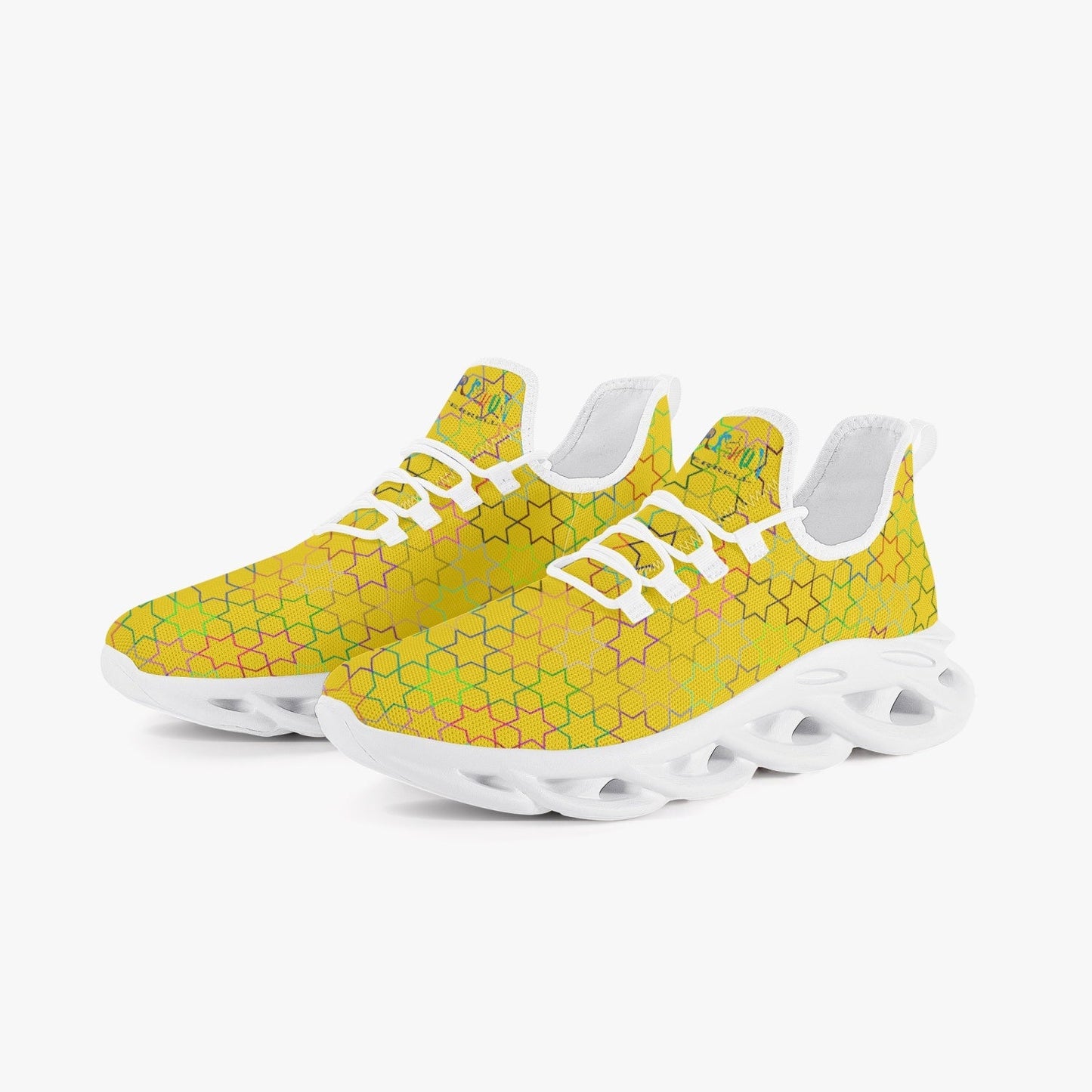 A Star Xpreshun Bounce Mesh Knit Sneakers - White - Xpreshun Fashions