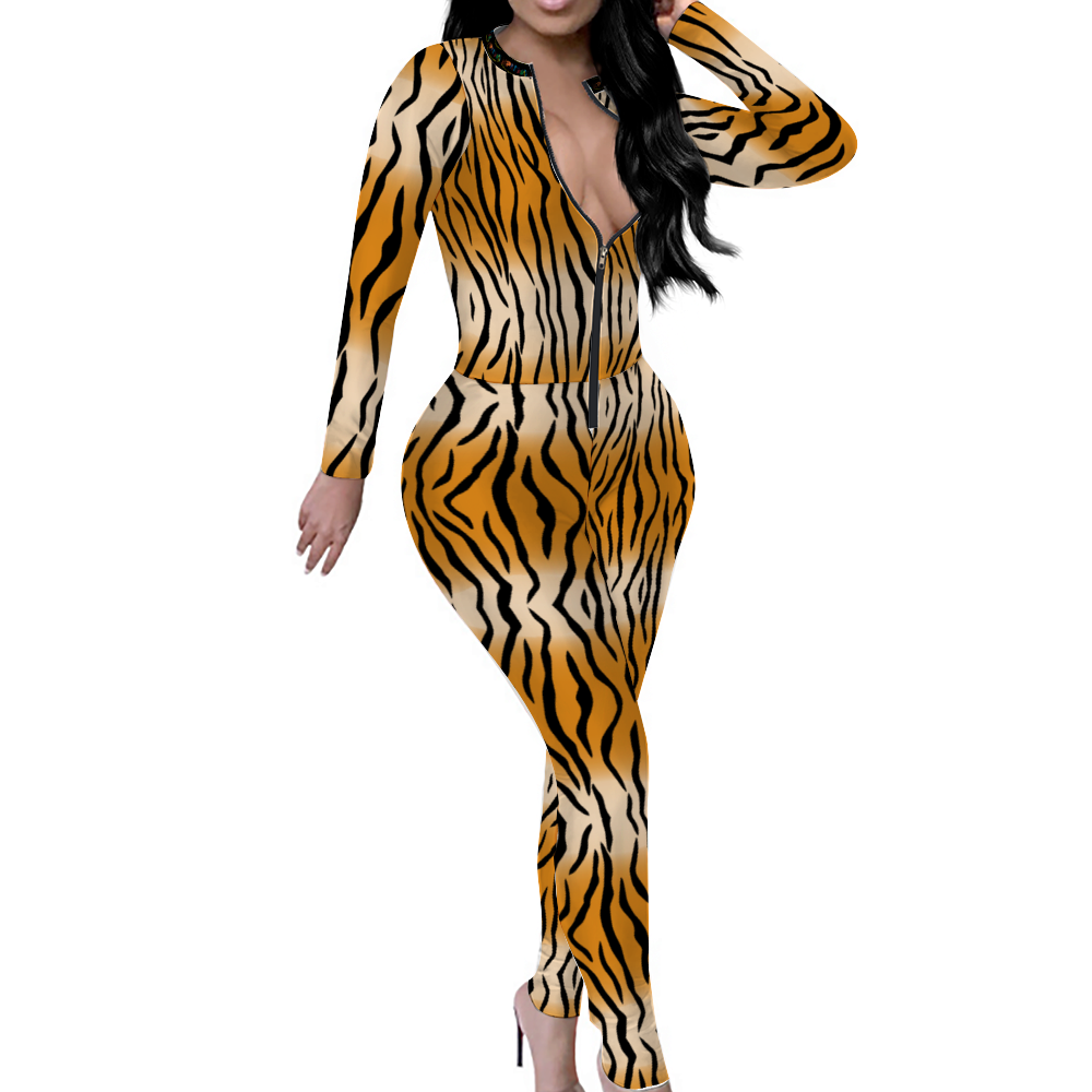 Xpreshun's Sexy Front Zip Long Sleeve Bodysuit