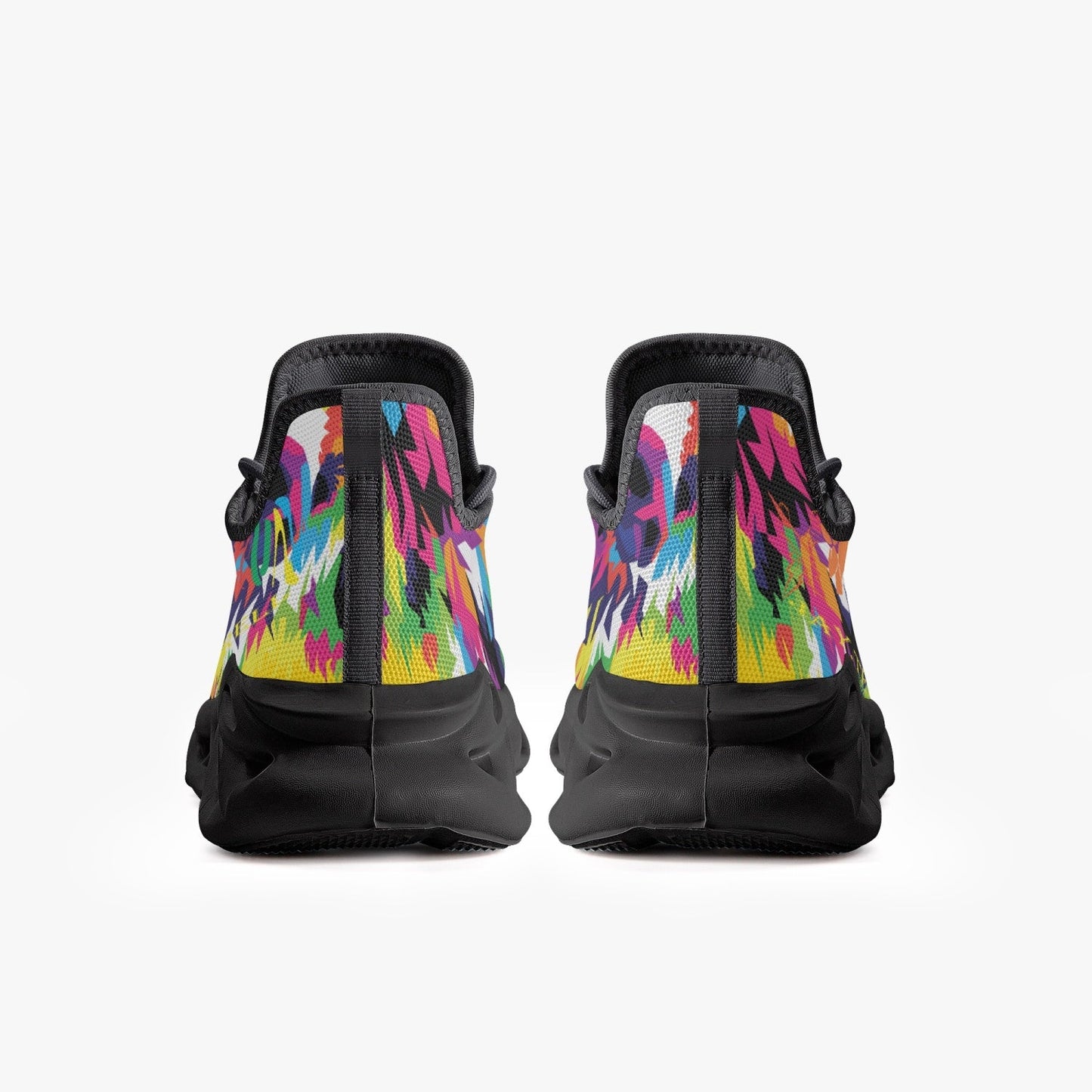 Animal Print Bounce Mesh Knit Sneakers - Black - Xpreshun Fashions