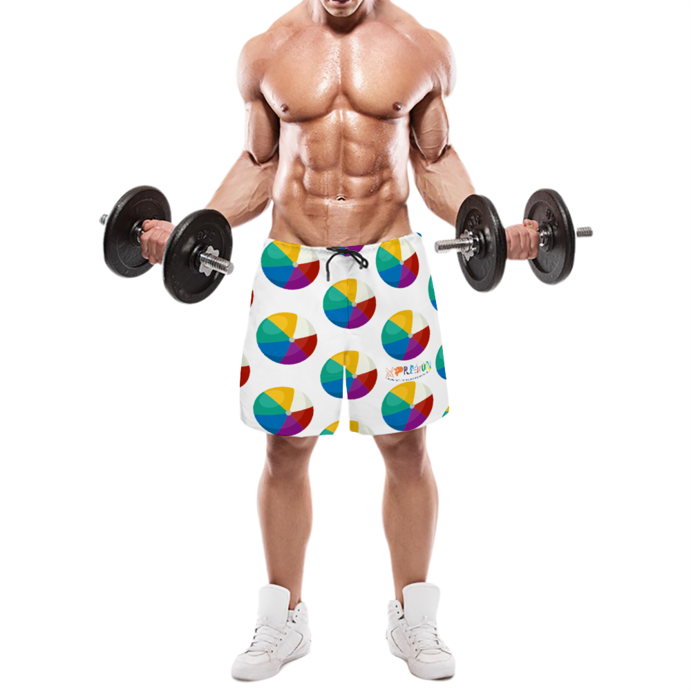 Xpreshun Beach Balls All Over Print Men's Quick Drying Swim Trunks Beach Shorts with Mesh Lining