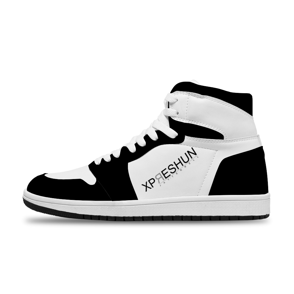 Xpreshun Black and White Unisex Basketball Shoe