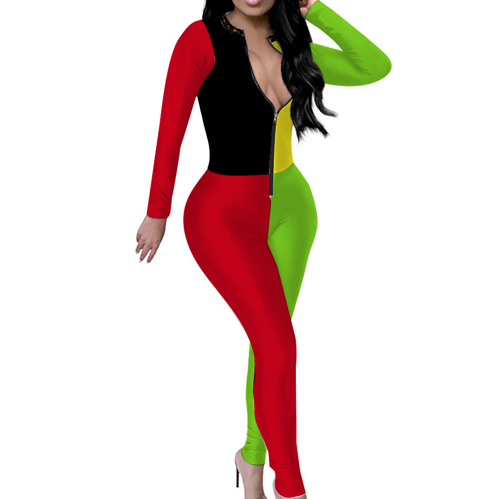 Xpreshun's Sexy Front Zip Long Sleeve Bodysuit