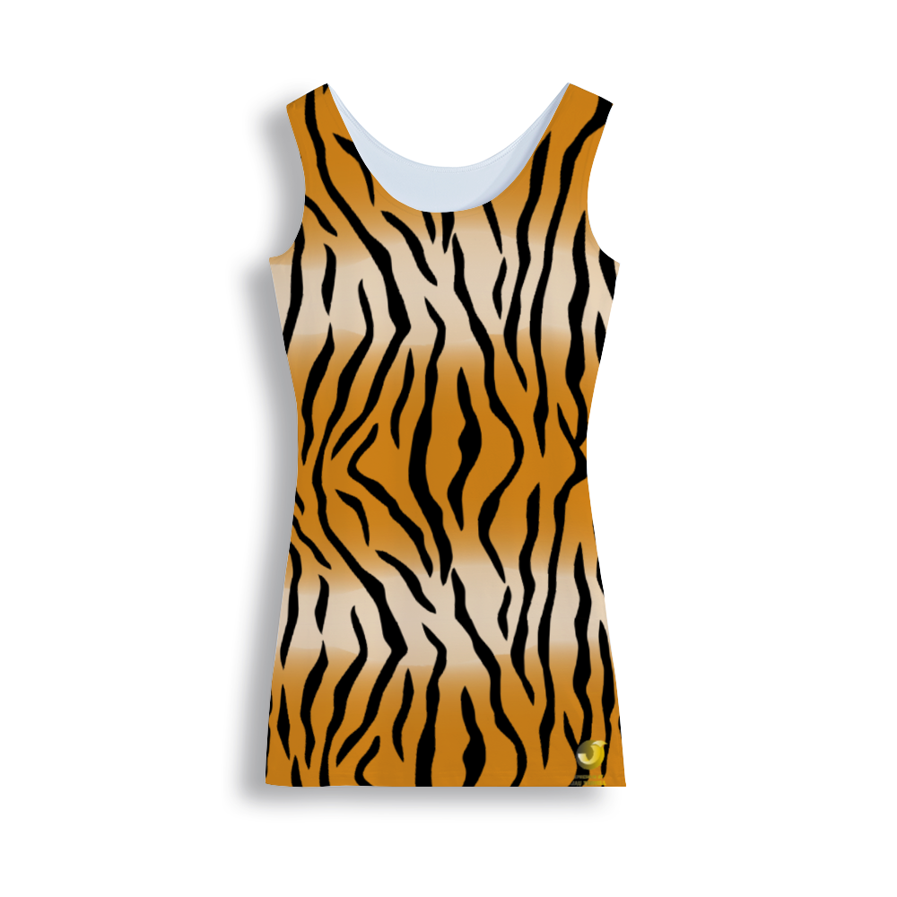 Xpreshun Leopard Print Crew Neck Tank Dress