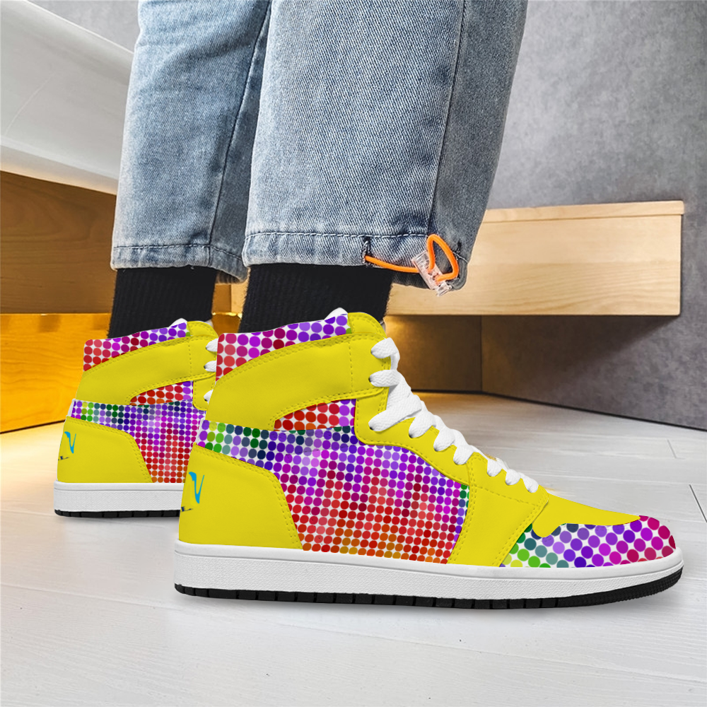 Xpreshun Rainbow Dotted Custom Unisex Basketball Shoe