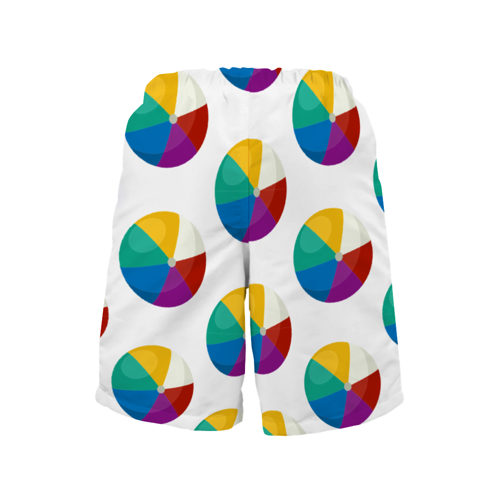 Xpreshun Beach Balls All Over Print Men's Quick Drying Swim Trunks Beach Shorts with Mesh Lining