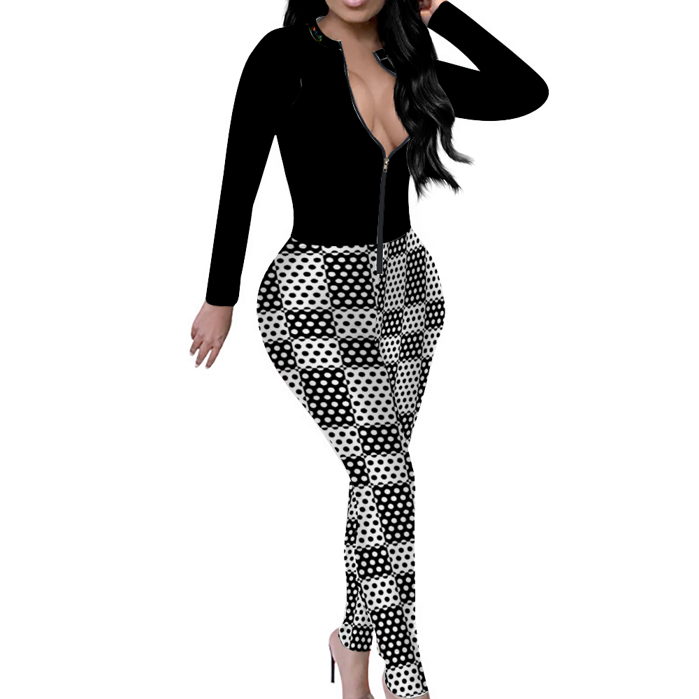 Xpreshun's Sexy Front Zip Long Sleeve Bodysuit
