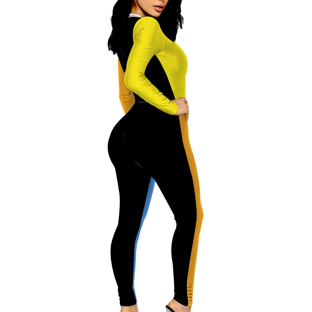 Xpreshun's Sexy Front Zip Long Sleeve Bodysuit