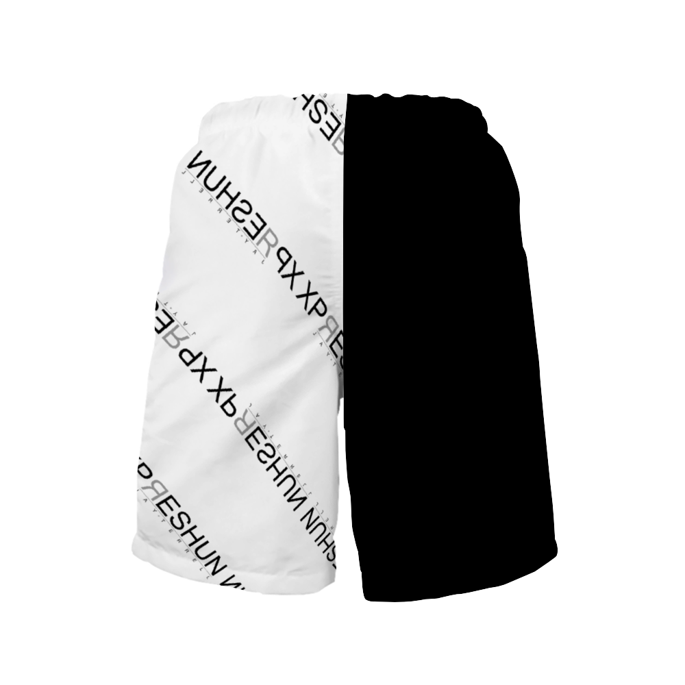 Xpreshun Black & White Logo Quick Drying Swim Trunks Beach Shorts with Mesh Lining