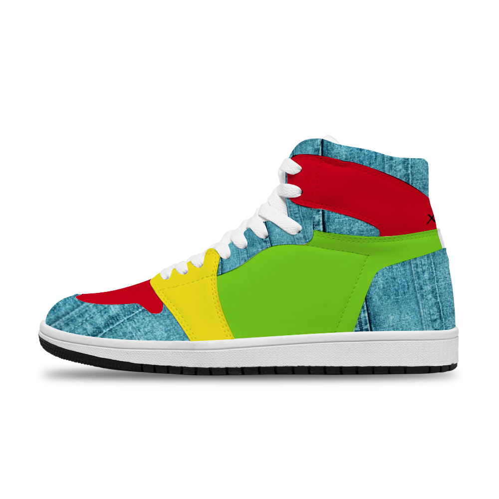 Denim Color Blocked Unisex Basketball Sports Shoe