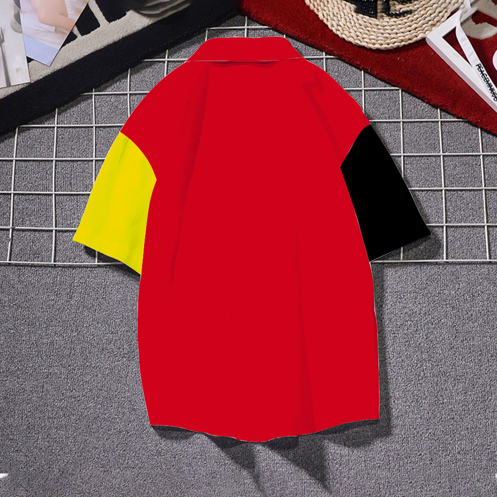 Red, Black and Gold Short Sleeve Shirt