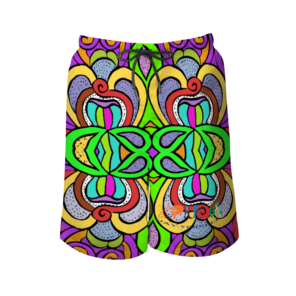 Custom All Over Print Men's Quick Drying Swim Trunks Beach Shorts with Mesh Lining