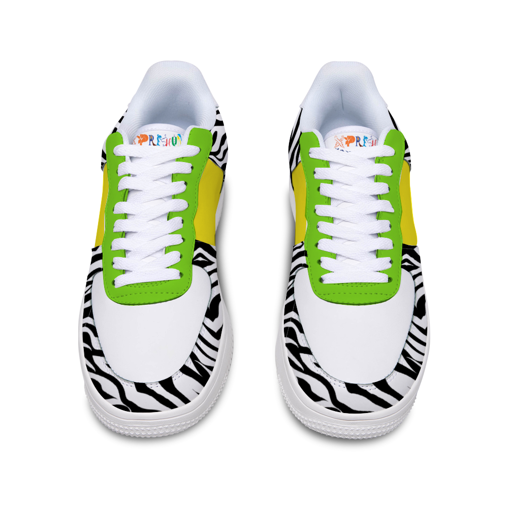 Zebra Print Lemon & Lime Unisex Leisure Sports Shoes