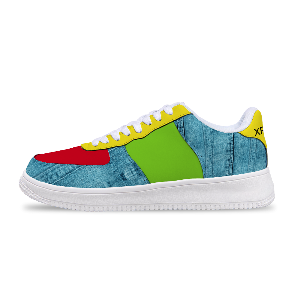 Denim Color Blocked Unisex Leisure Sports Shoes