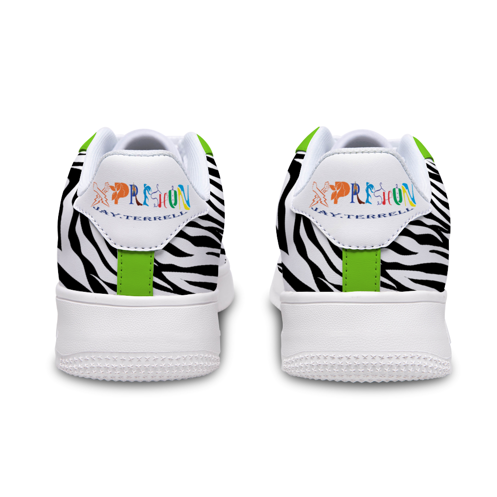 Zebra Print Lemon & Lime Unisex Leisure Sports Shoes