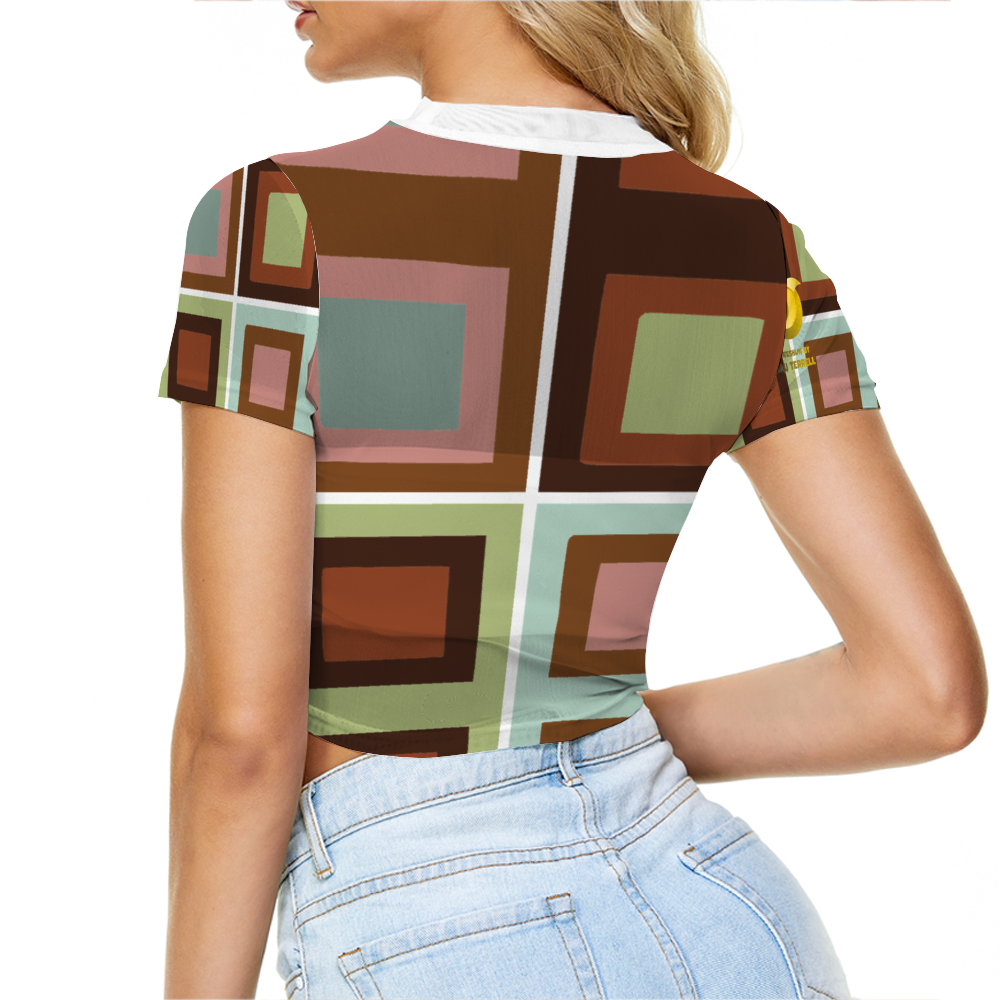 Xpreshun 4-Squared Sheer Tee Mesh Crop Top See Through