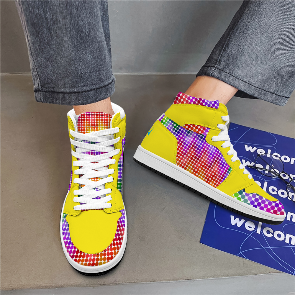 Xpreshun Rainbow Dotted Custom Unisex Basketball Shoe