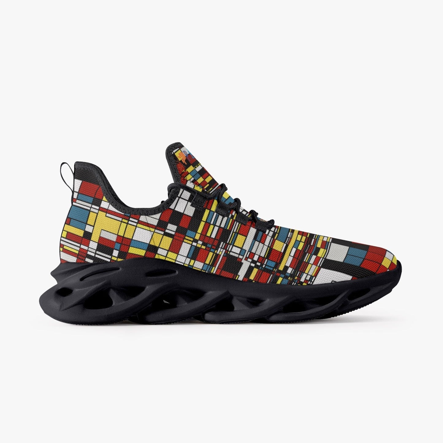 Jay Terrell Rubik Cube Bounce Mesh Knit Sneakers - Black - Xpreshun Fashions