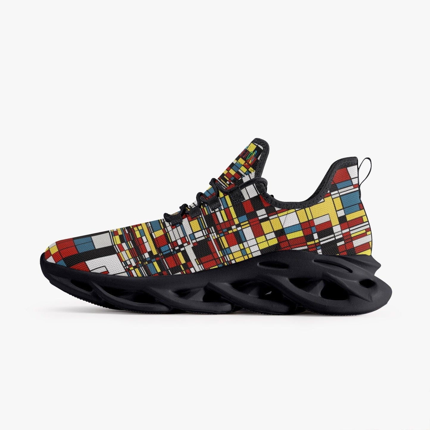 Jay Terrell Rubik Cube Bounce Mesh Knit Sneakers - Black - Xpreshun Fashions