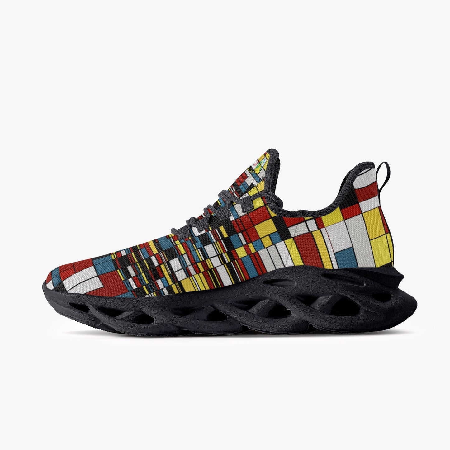 Jay Terrell Rubik Cube Bounce Mesh Knit Sneakers - Black - Xpreshun Fashions