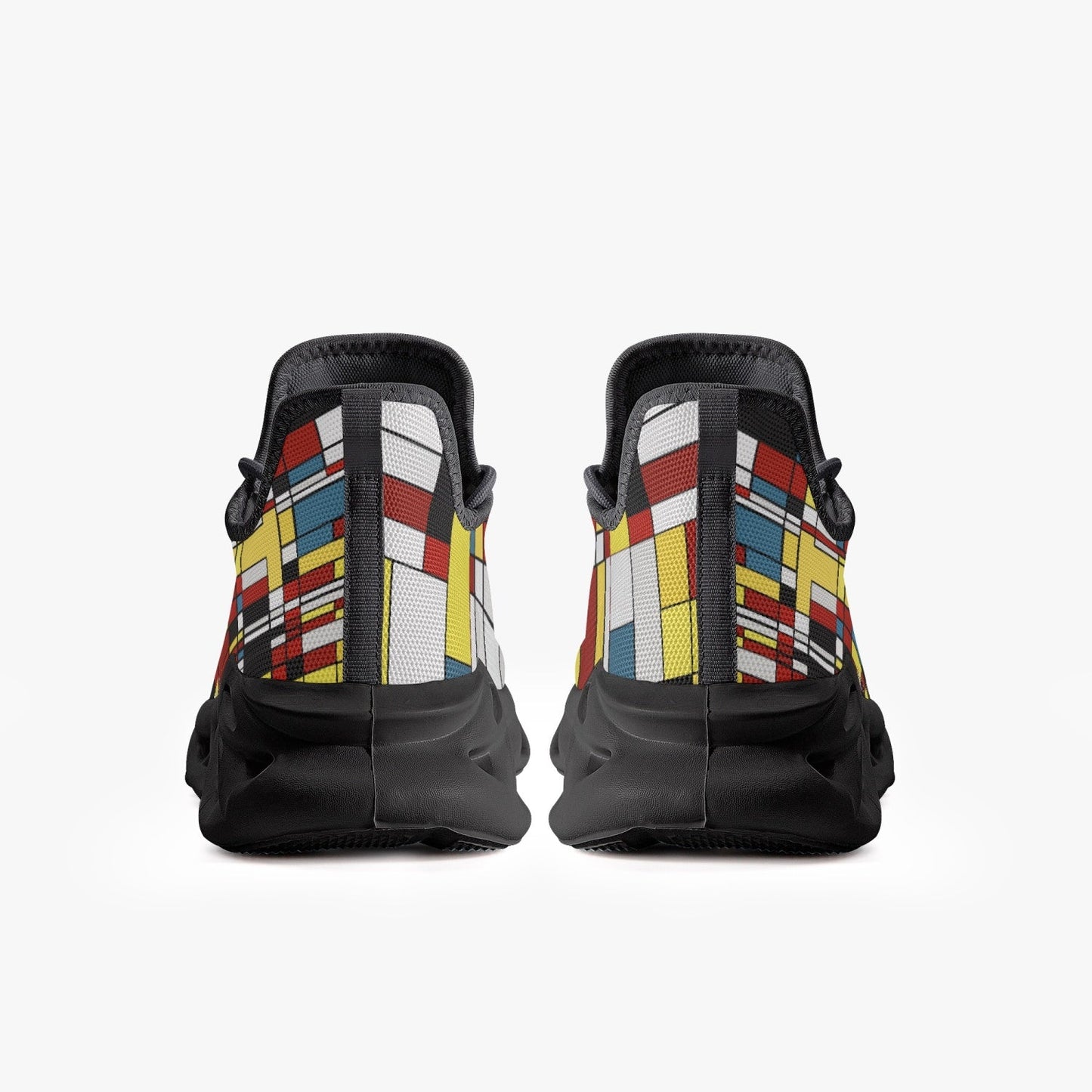 Jay Terrell Rubik Cube Bounce Mesh Knit Sneakers - Black - Xpreshun Fashions