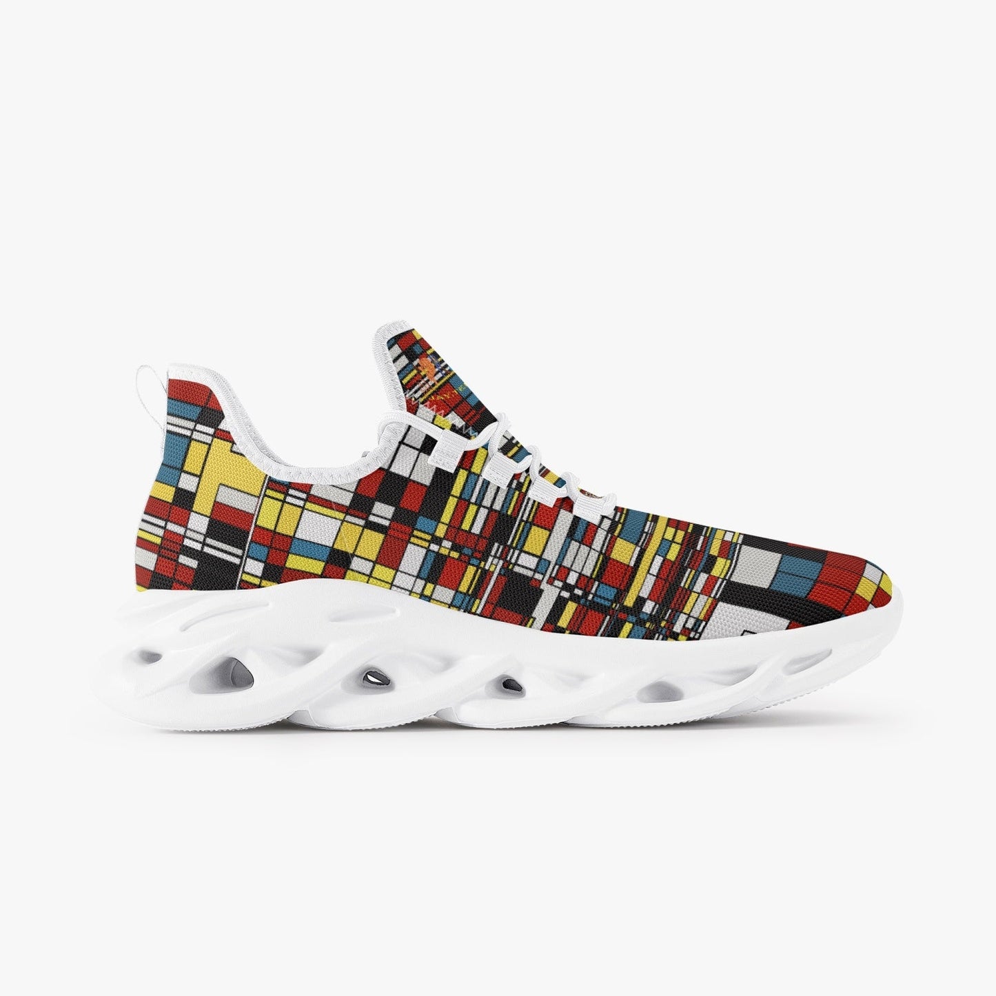 Jay Terrell Rubik Cube Bounce Mesh Knit Sneakers - White - Xpreshun Fashions