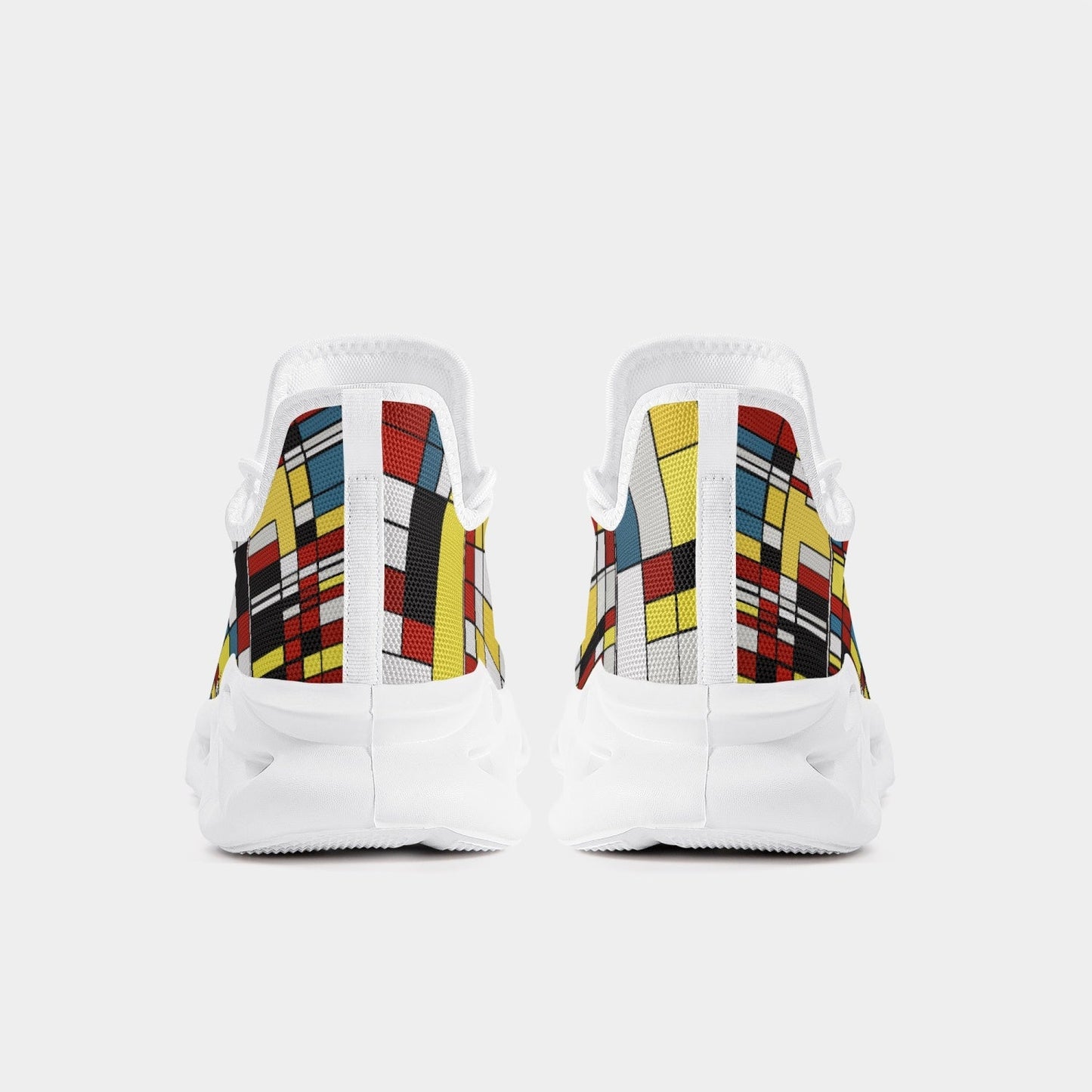 Jay Terrell Rubik Cube Bounce Mesh Knit Sneakers - White - Xpreshun Fashions