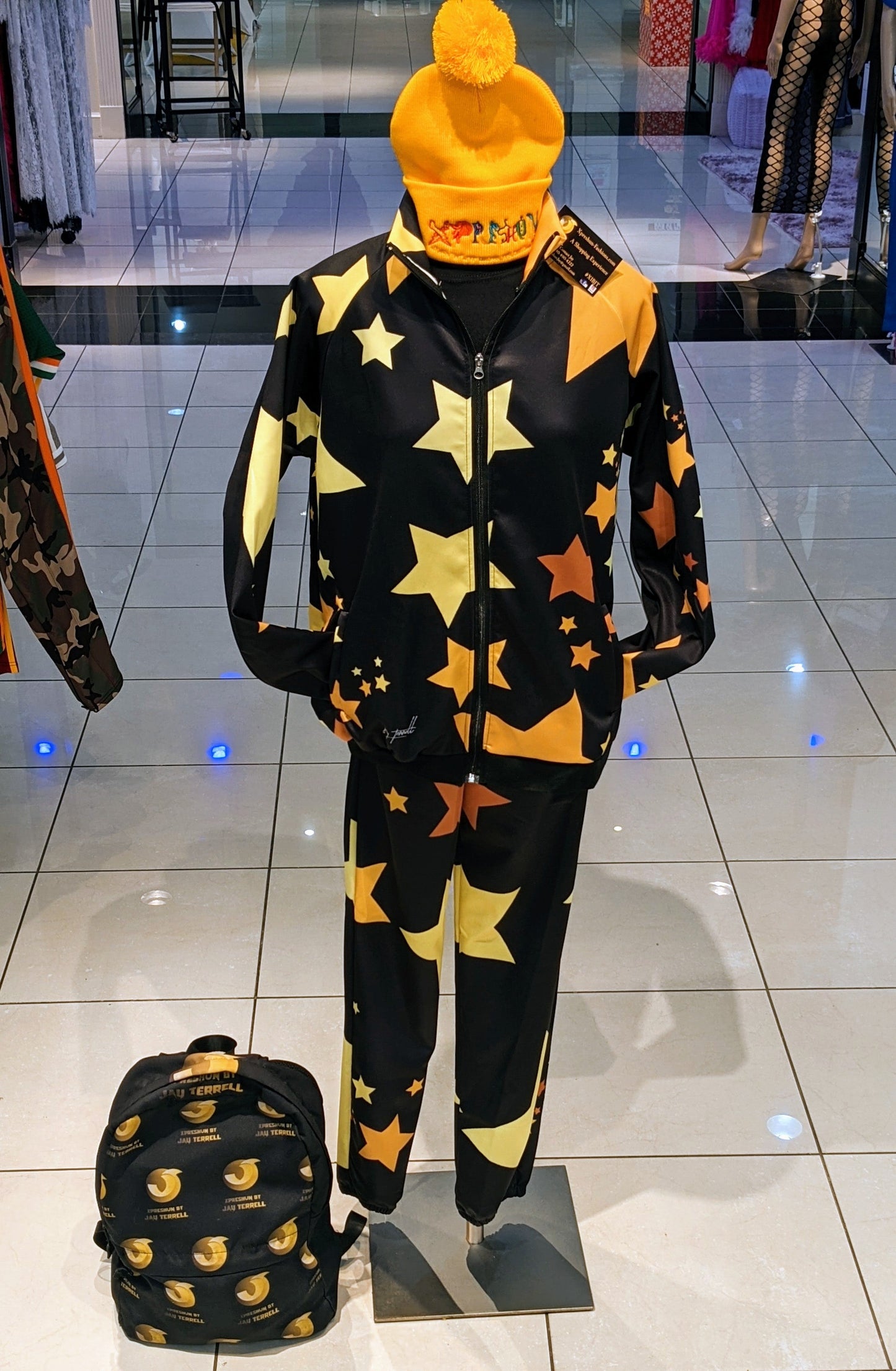 Jay Terrell Signature Stars Collar Zipper-up Hoodie